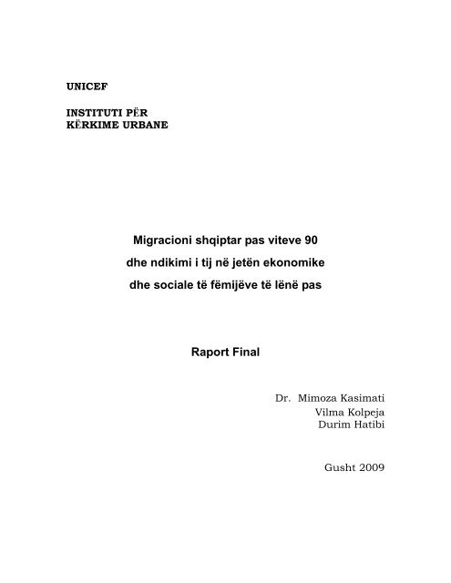 Migracioni shqiptar pas viteve 90 dhe ndikimi i - Mirë se erdhet në ...