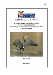 SETTORE TUTELA FAUNA - Provincia di Cuneo