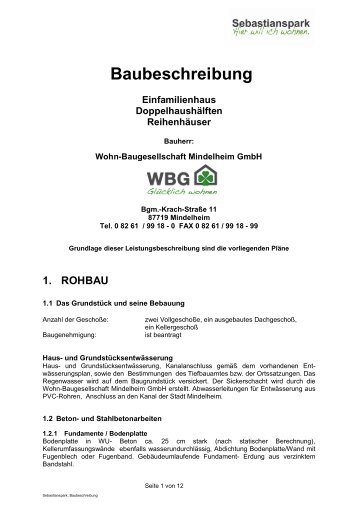 Baubeschreibung (PDF-Datei) - Wbg-mindelheim.de