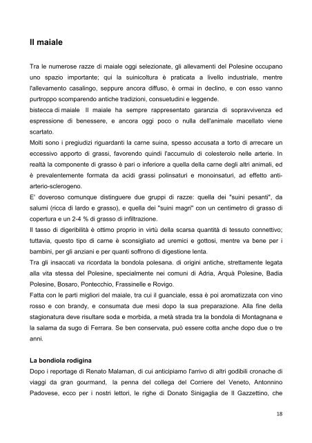 Prodotti gastronomici del polesine - Istituto Alberghiero Cipriani Adria