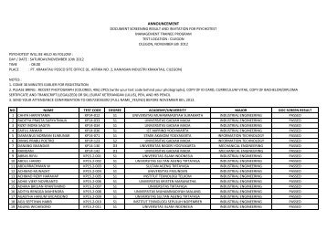 ANNOUNCEMENT - Krakatau Posco