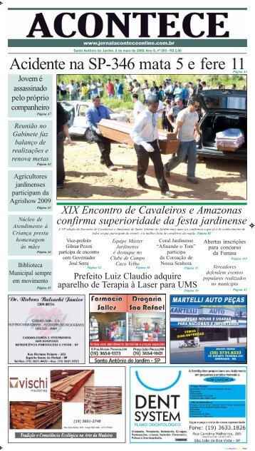 Acidente na SP-346 mata 5 e fere 11Página A6 - jornal acontece