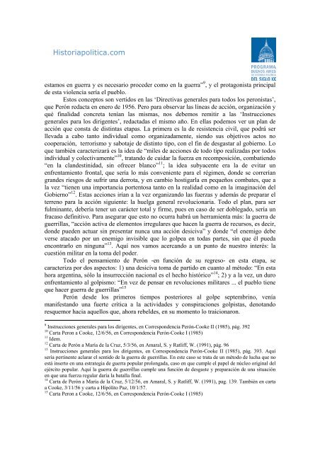 La política armada en el peronismo: 1955-1966 - Historia Política