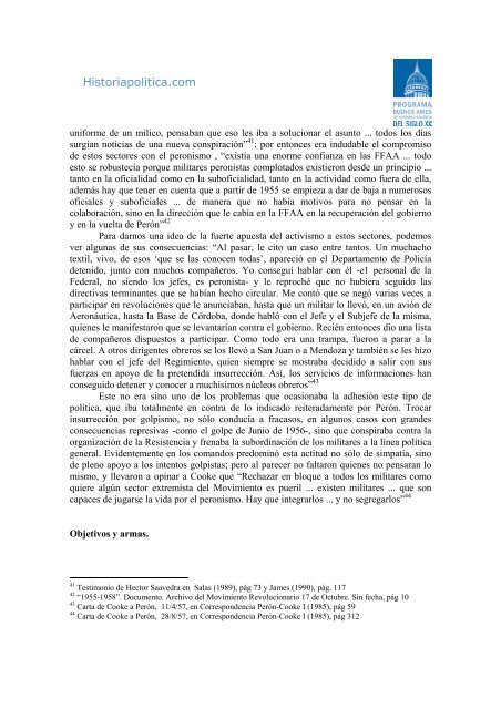 La política armada en el peronismo: 1955-1966 - Historia Política