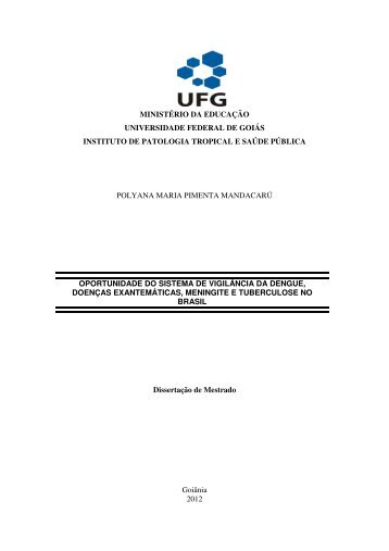 Oportunidade do sistema de vigilância da dengue, doenças ...