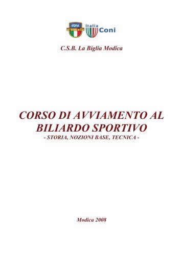 corso di avviamento al biliardo sportivo - Federazione Italiana ...