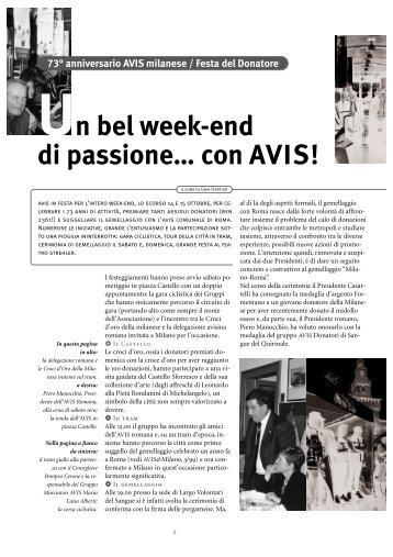 Un bel week-end di passione… con AVIS! - AVIS Comunale Milano