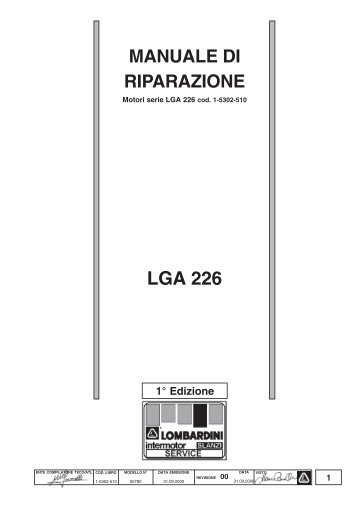 Manuale Officina LGA 226 in Italiano - lombardini service