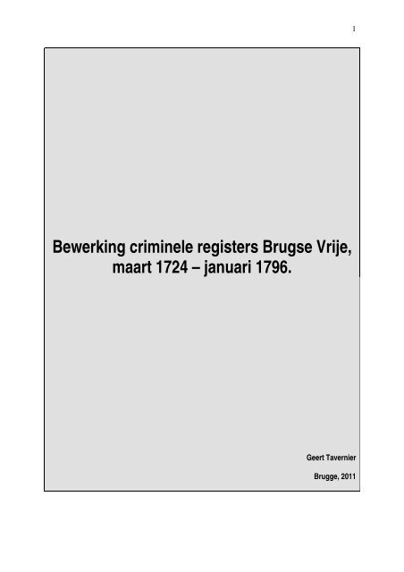 Bewerking criminele registers Brugse Vrije, maart 1724 januari ...