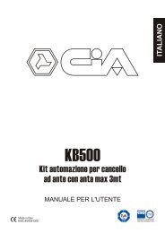 Kit automazione per cancello ad ante con anta max ... - CIA Trading Srl