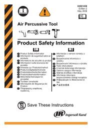 Safety Information Manual, Air Percussive Tool