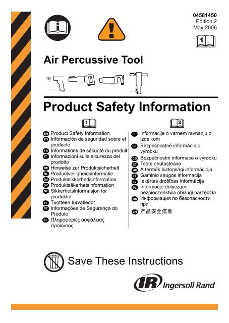 Safety Information Manual, Air Percussive Tool