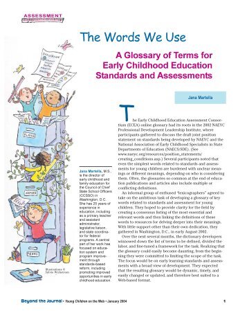 A Glossary of Terms for Early Childhood Education Standards and ...