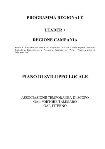 PSL GAL Fortore - Tammaro - Titerno - Regione Campania