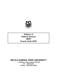 Political Science - Netaji Subhas Open University