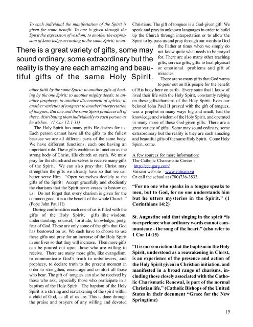 December 2005 (4.5 MB pdf) - John Paul II Bible School
