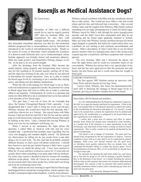 BCOA Bulletin January-February-March 2007 - the Basenji Club of ...