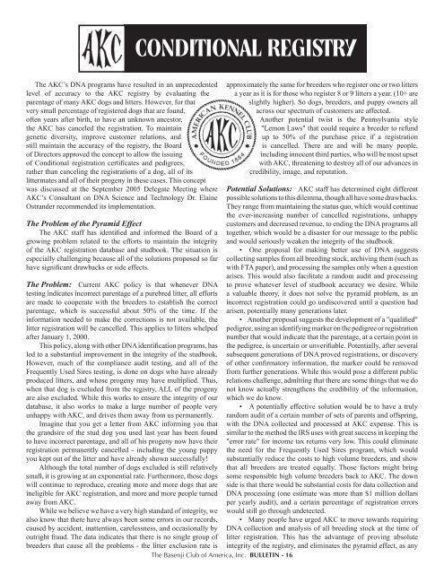 BCOA Bulletin January-February-March 2007 - the Basenji Club of ...