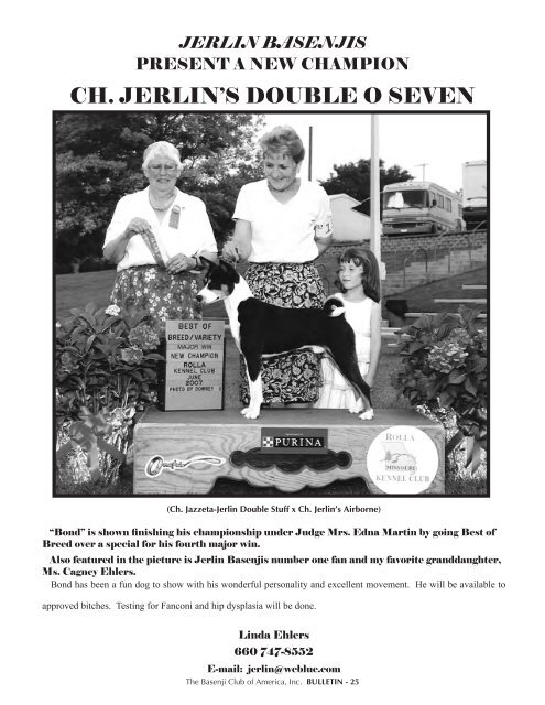 BCOA Bulletin January-February-March 2007 - the Basenji Club of ...