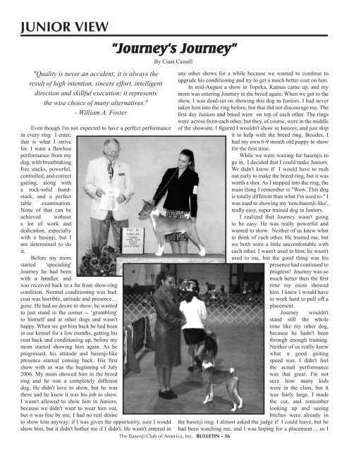 BCOA Bulletin January-February-March 2007 - the Basenji Club of ...