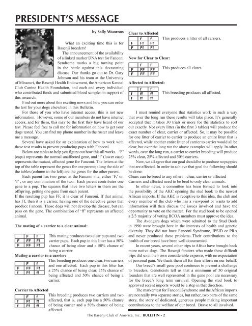 BCOA Bulletin January-February-March 2007 - the Basenji Club of ...