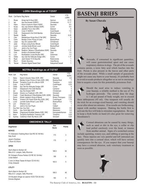 BCOA Bulletin January-February-March 2007 - the Basenji Club of ...