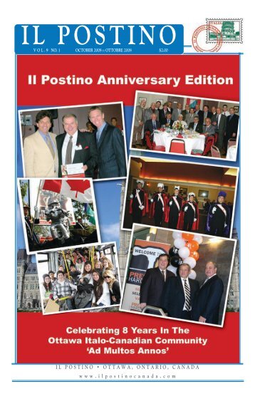 October 2008 PDF Vol. 9 No. 3 - Il Postino Canada