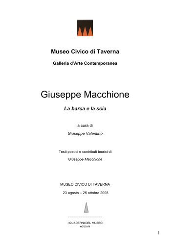 Giuseppe Macchione - Museo di Taverna Editing