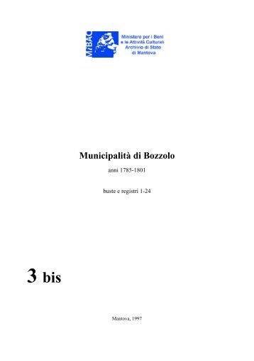 Municipalità di Bozzolo - Istituto Centrale per gli Archivi