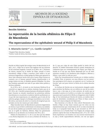 La repercusión de la herida oftálmica de Filipo II de Macedonia.