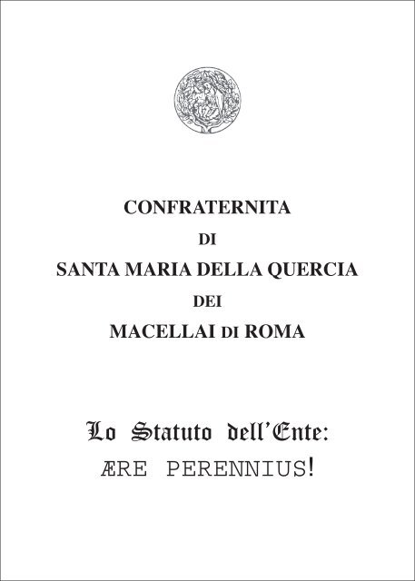 ære perennius! - Confraternita dei Macellai di Roma Web Site