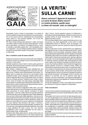 LA VERITA' SULLA CARNE! - Associazione Progetto Gaia