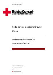 Verksamhetsberättelse 2012 - Röda Korsets Ungdomsförbund