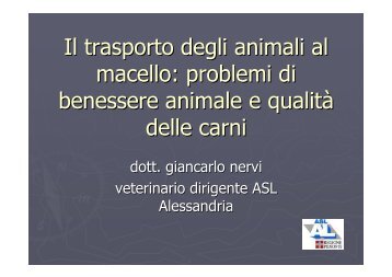 Il trasporto degli animali al macello: problemi di benessere ... - ASL AL