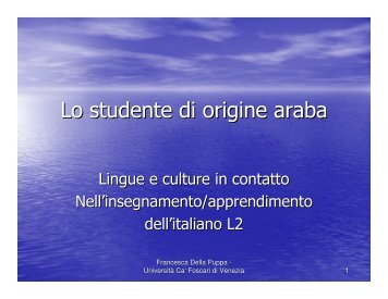 Lo studente di origine araba (Francesca Della Puppa)