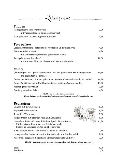 Fleisch- & Fischgerichte - im Lohengrins