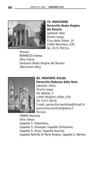 Annuario 2013 - Diocesi di Alba