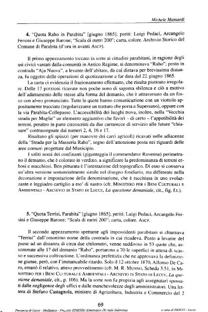Michele Mainardi La que- stione demaniale, cit., p ... - culturaservizi.it