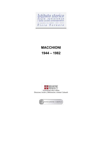 Inventario Macchioni.pdf - Istituto Storico della Resistenza