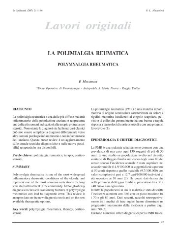 la polimialgia reumatica - Ordine dei Medici Chirurghi e degli ...