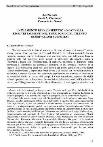 Un palmento ben conservato a Novi Velia ed - Università degli Studi ...