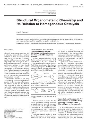 Structural Organometallic Chemistry and its Relation to ...
