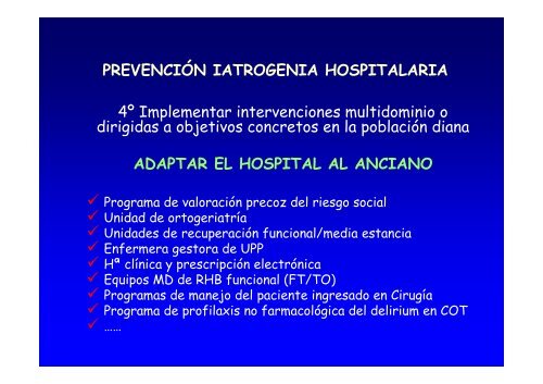 Presentación Dra. González.Yatrogenia ligada a la hospitalización