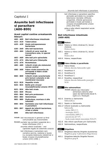 01 Anumite boli infectioase si parazitare