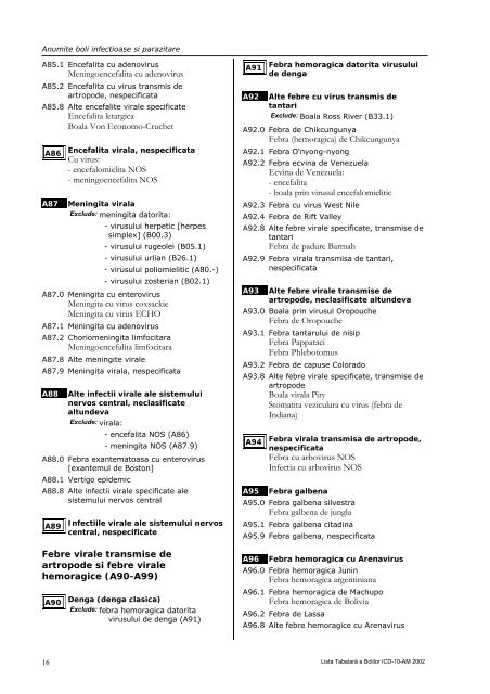 01 Anumite boli infectioase si parazitare