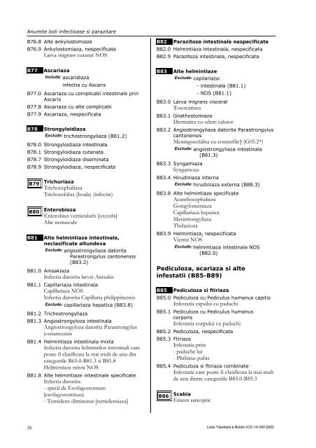 01 Anumite boli infectioase si parazitare