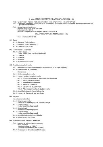 1. MALATTIE INFETTIVE E PARASSITARIE (001-139)