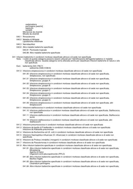 1. MALATTIE INFETTIVE E PARASSITARIE (001-139)