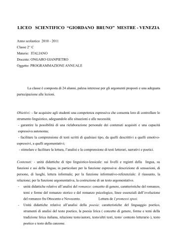 ongaro gianpietro - Liceo Scientifico Giordano Bruno