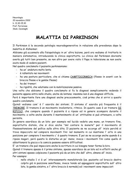 Malattia Di Parkinson